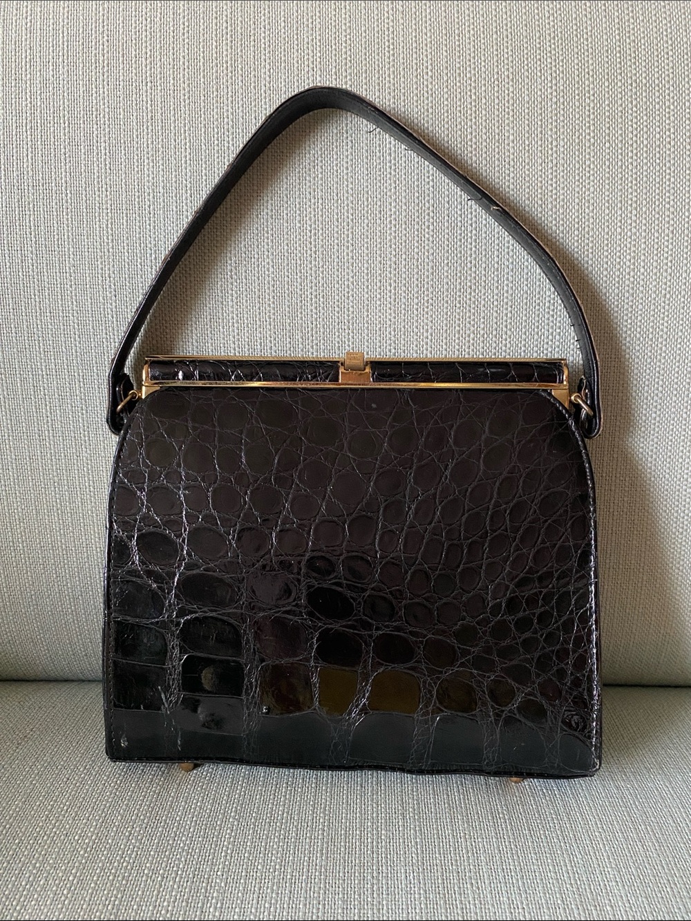 Vintage Alligator Handbag with Coin Purse